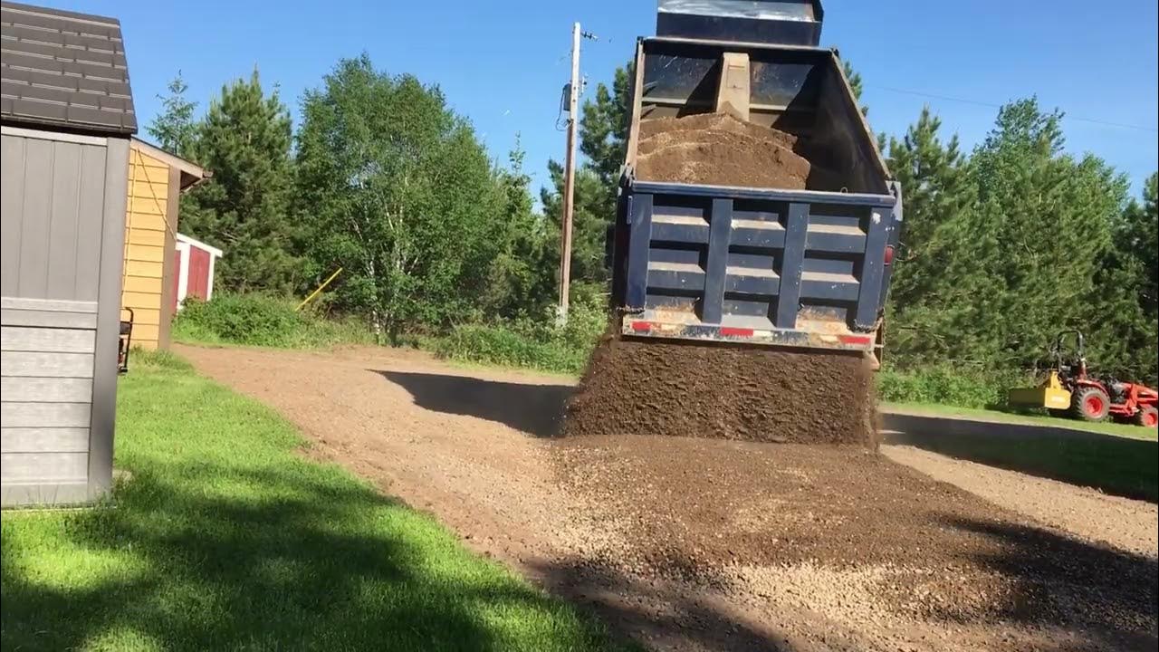 Dumping Class5 gravel on driveway YouTube
