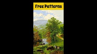 Babies Play on the River among Trees/ Large Cross Stitch Patterns Free PDF/ #shorts