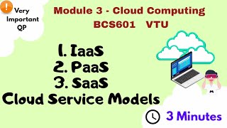 IaaS, PaaS, SaaS cloud service models at different service levels | Cloud Computing module 3| BCS601