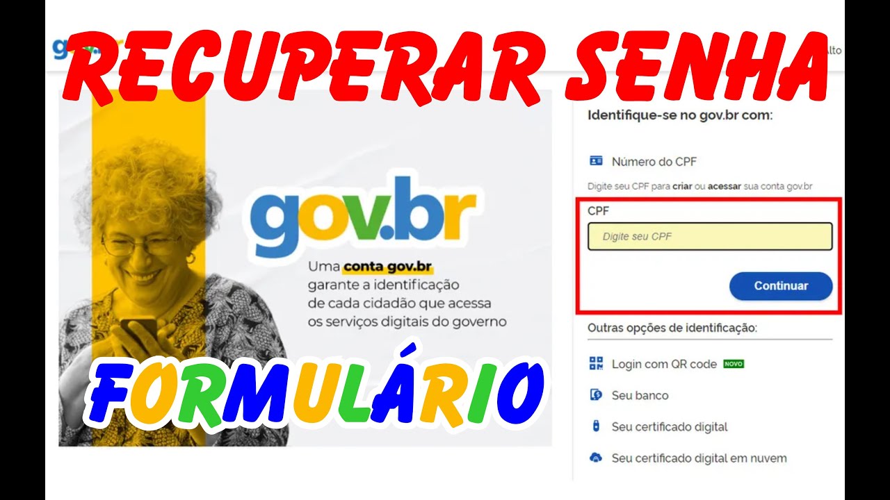 RECUPERAR SENHA da conta GOV.BR | FORMULÁRIO Passo a passo completo ...