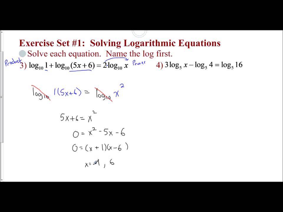 Lesson 8.5 - Solving Logarithms (Examples 3 & 4) - YouTube