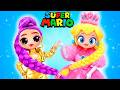 Rumi &amp; Princess Peach in a Golden &amp; Fluffy Airplane! K-Pop Demon Hunters DIY Crafts for Dolls!