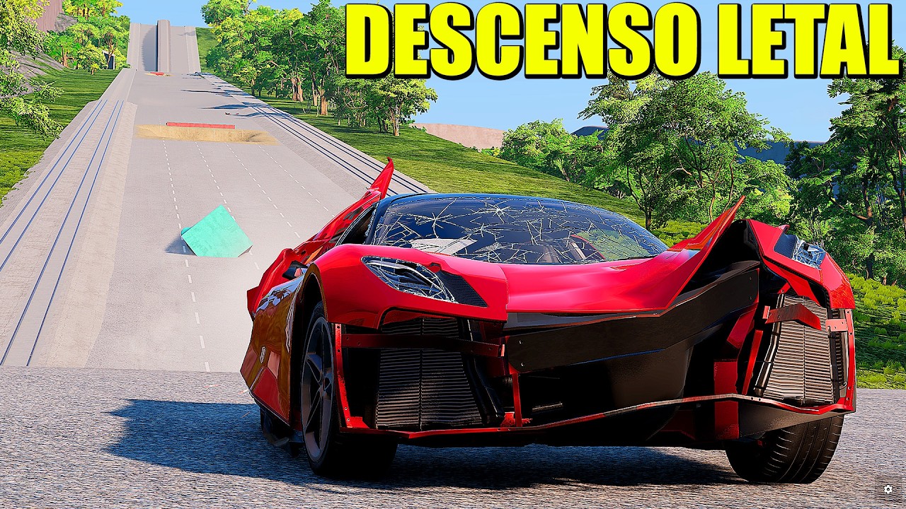 BeamNG DRIVE - Coches Vs Descenso CASI imposible