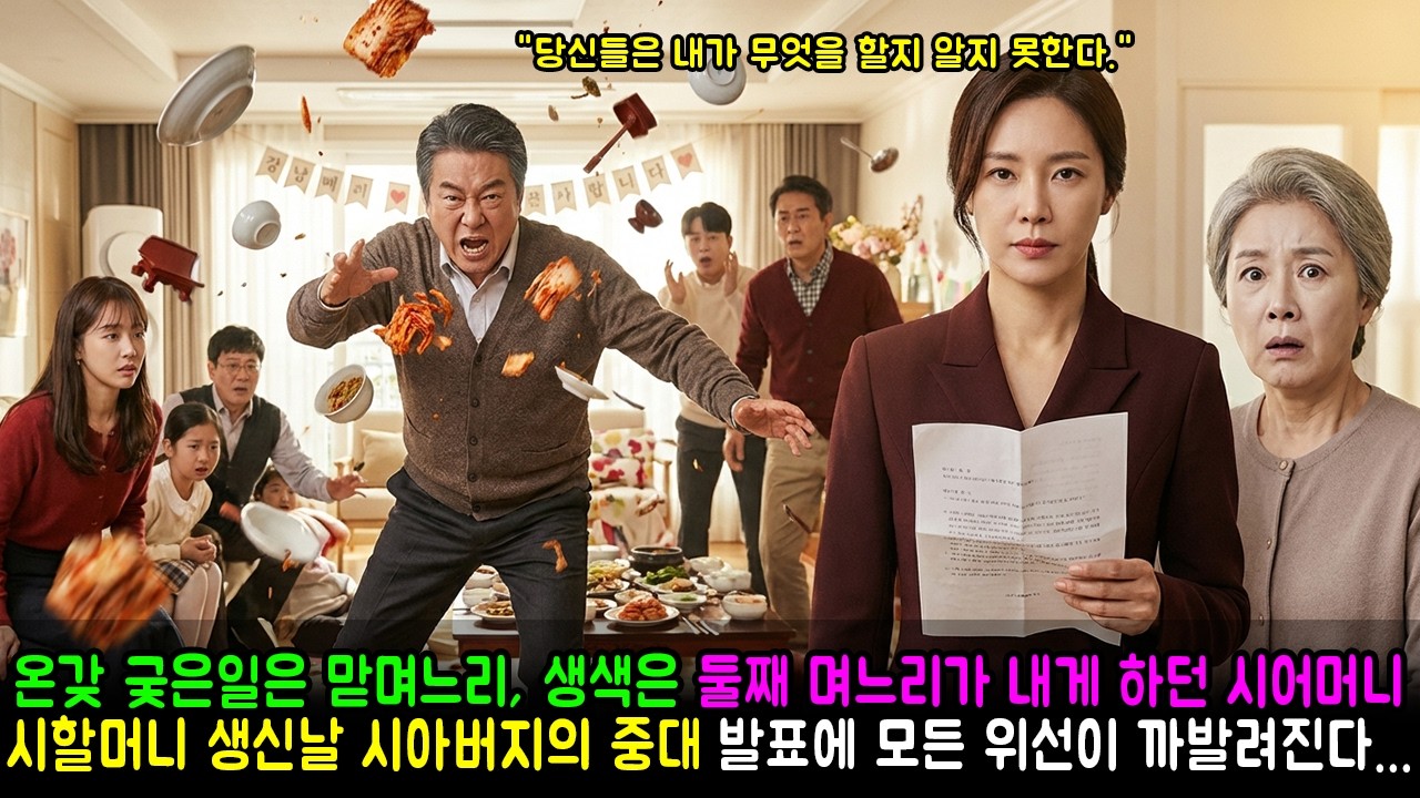 온갖 궂은일은 맏며느리, 생색은 둘째 며느리가 내게 하던 시어머니, 시할머니 생신날 시아버지의 중대 발표에 모든 위선이 까발려진다... | 반전사연 | 감동사연 | 노후사연