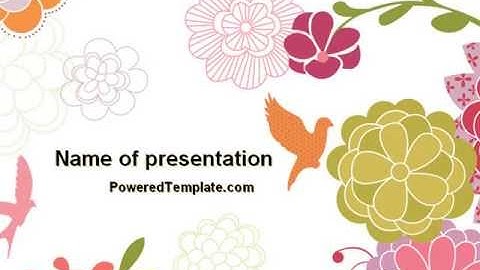 Pink Floral Theme PowerPoint Template by PoweredTemplate.com