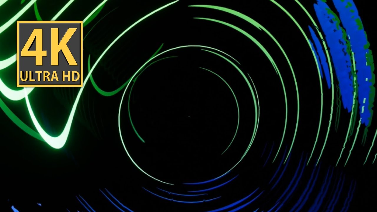 Hypnotic VJ LOOP NEON Tunnel Green Blue Abstract Background Video 4k ...