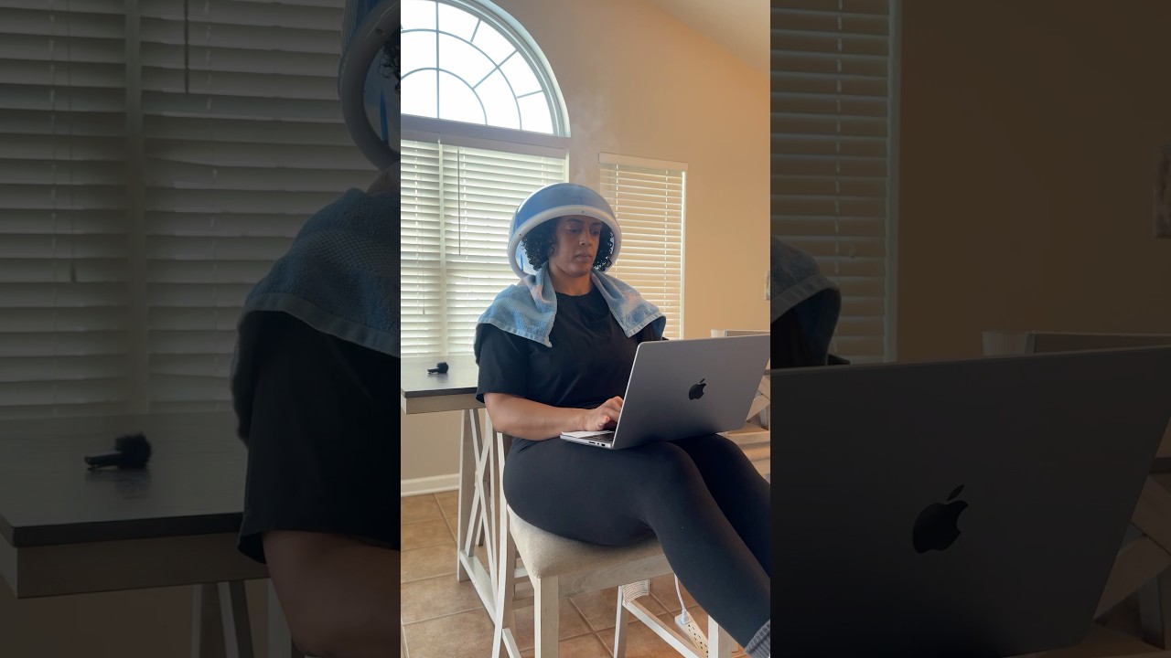 Natural hair at home steam treatment #naturalhair #naturalhairstyles #naturalhaircare