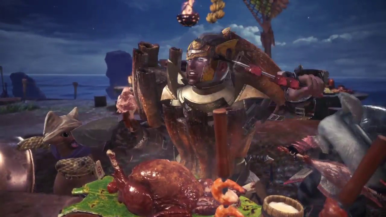 MHW Eating First Meal At Canteen (Monster Hunter World) YouTube