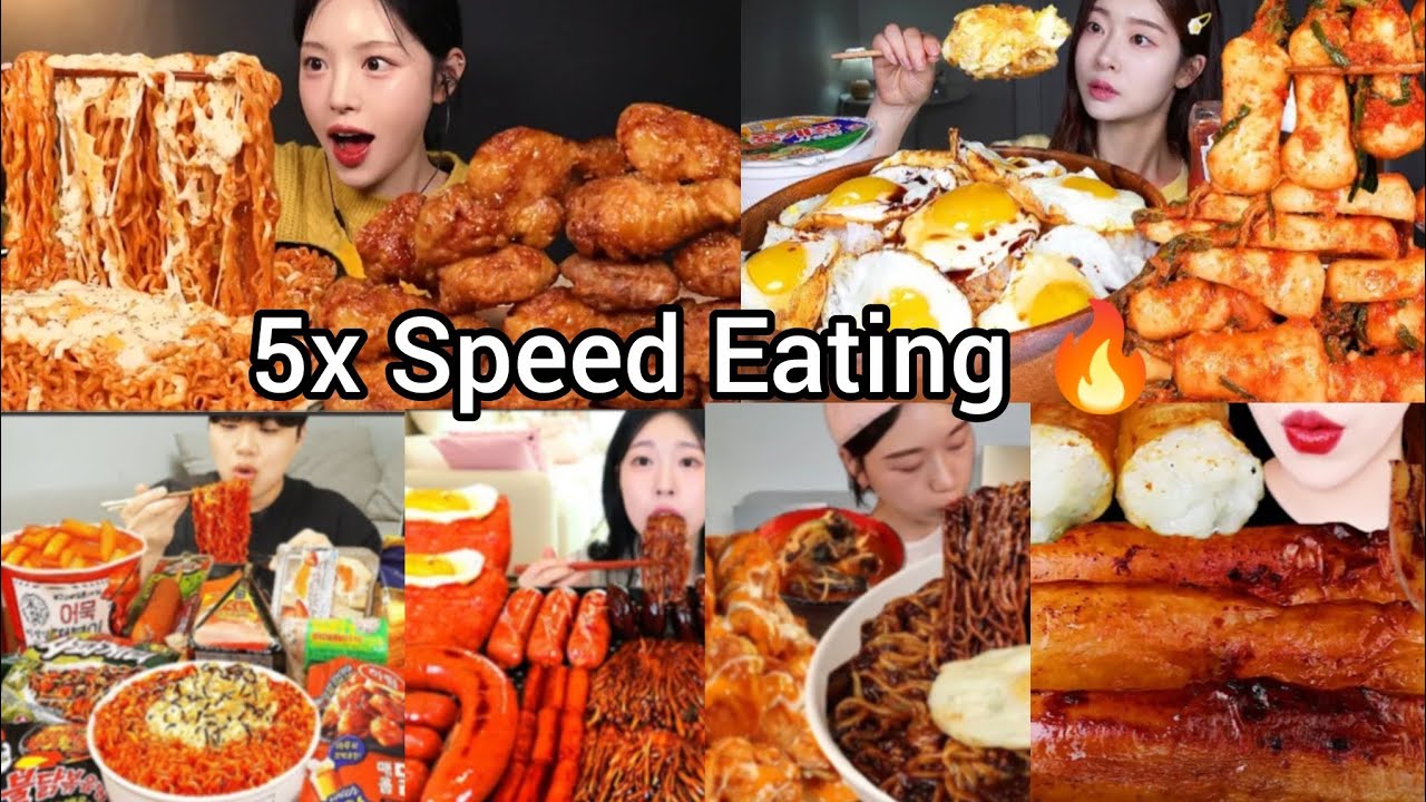 5x Speed korean mukbang | BEST FOOD COMPILATION | Satisfying Eating Sound 🥵😱🔥
