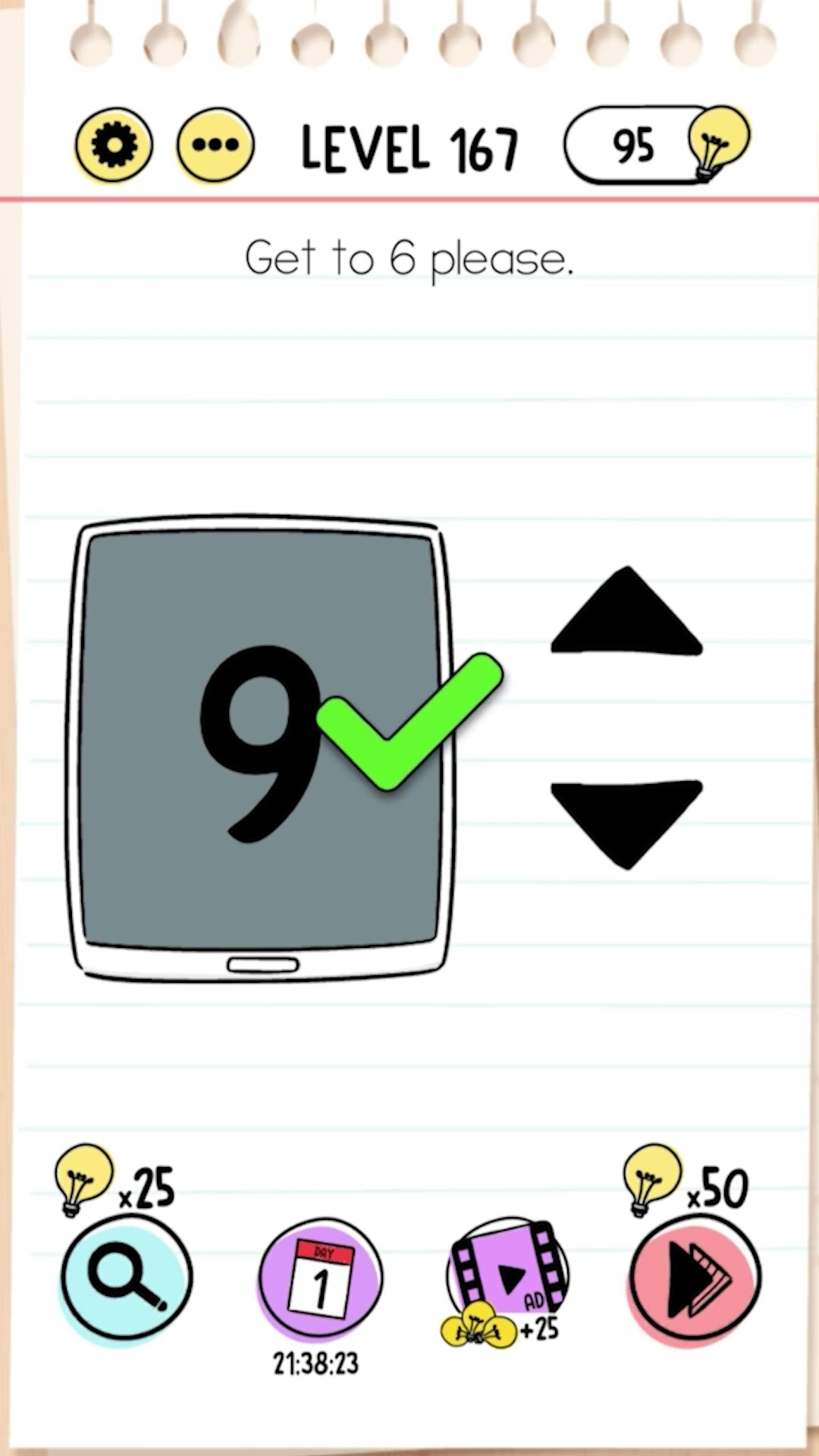 Brain Test Level 167 Get to 6 please #braintest - YouTube