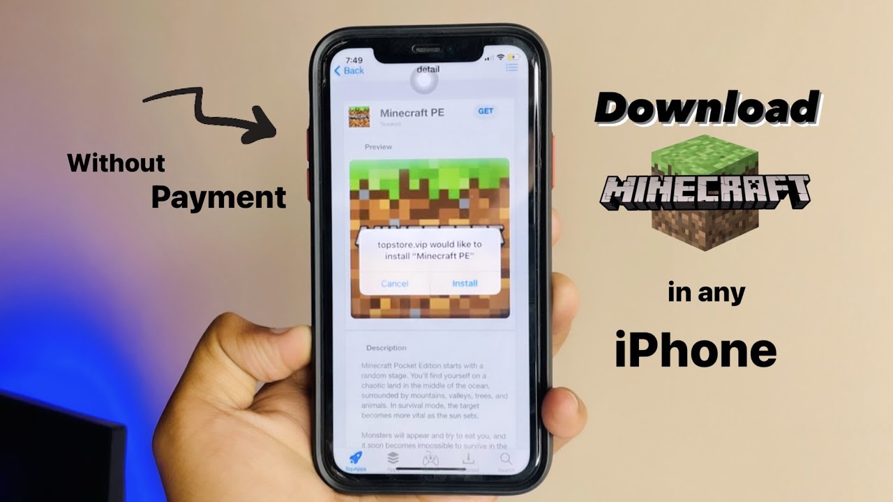 How to download Minecraft pe free In AppStore , on iPhone ch