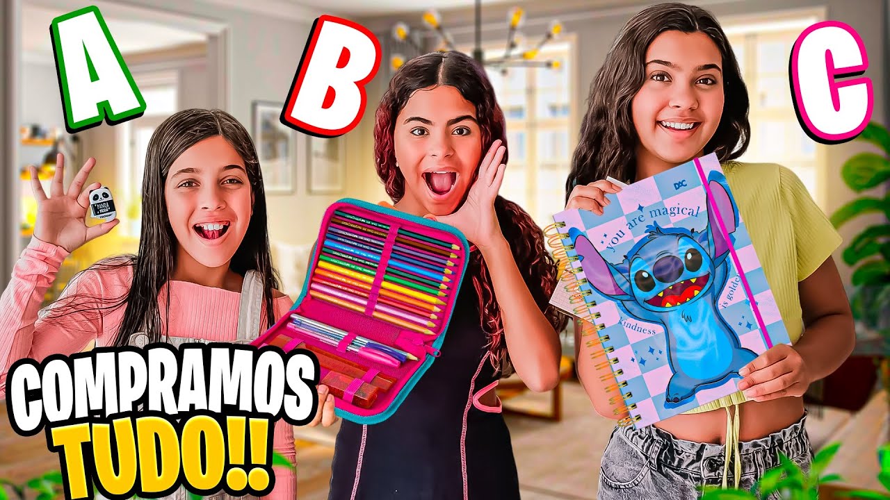 COMPRAMOS MATERIAL ESCOLAR COM AS LETRAS DO ALFABETO *Tudo que a gente queria !