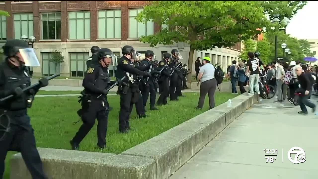 Police raid pro-Palestinian encampment at University of Michigan Diag; 4 arrested