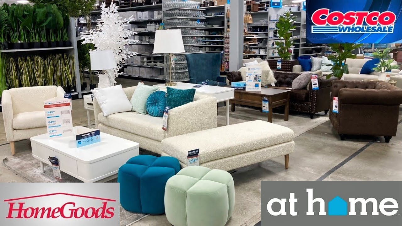 COSTCO HOMEGOODS AT HOME FURNITURE SOFAS ARMCHAIRS TABLES SHOP WITH ME SHOPPING STORE WALK