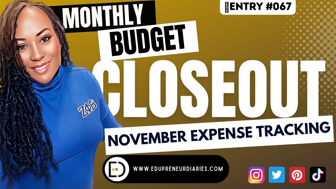 Credit Card Expense Tracking Monthly Budget Closeout • November 2022