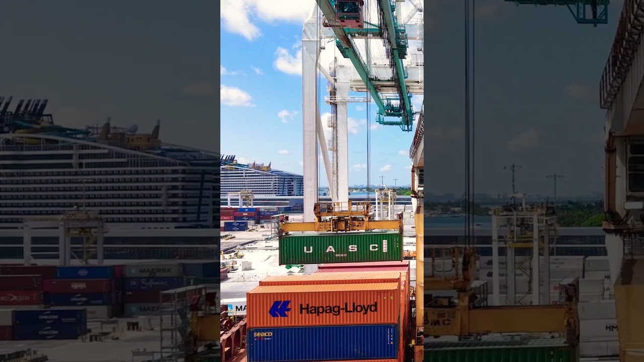 Massive Shipping Container Loading Operations at PortMiami