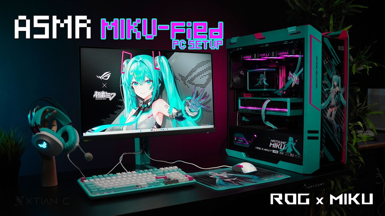 ASMR) ROG x Miku Full PC Build + PC Setup w/ Gameplay - YouTube