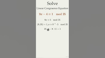Linear Congruence Equation 9x=5 mod 25  by Multiplicative Inverse