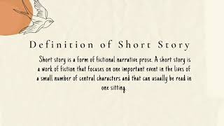 Short Story: Definition, Social Function, Element of Short Story, Generic structure