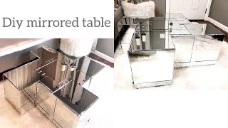 ($30) DIY Z GALLERIE MIRRORED COFFEE TABLE!! MADE OUT OF CARDBOARD BOXES!! Diy Mirrored Coffee Table
