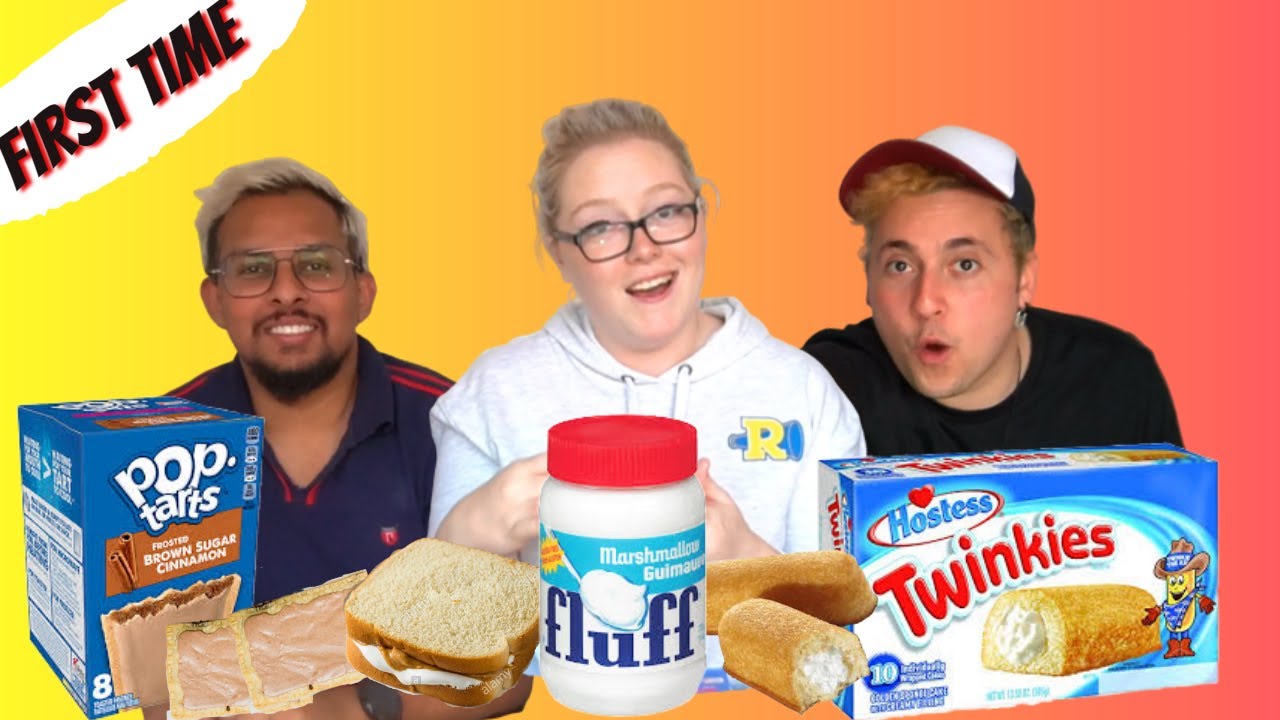 FIRST TIME Trying American Snacks | What is a Fluffernutter?? - YouTube