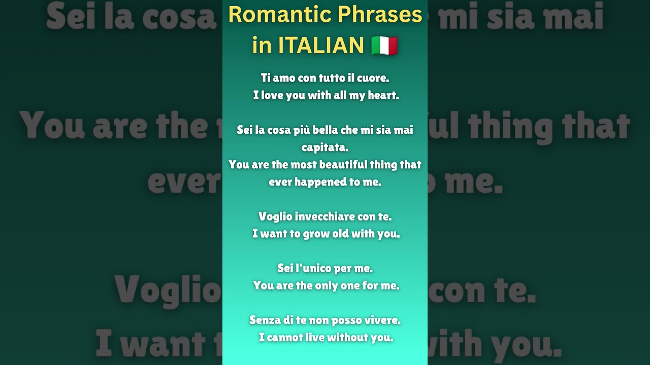 Romantic Phrases In Italian