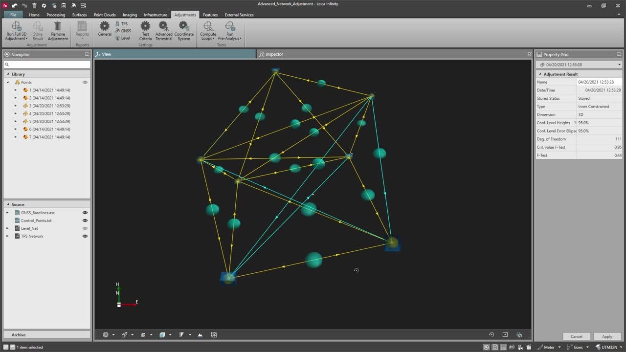 Traitement GNSS dans Leica Infinity (3/3): Ajustement libre, par Contrainte et Production de Rapport