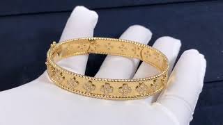 VCA Perlee Diamond Bracelet 18K Yellow Gold Unboxing Profile