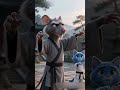 Look, Master Mouse is teaching Blue Cat's apprentice Tai Chi.#bluecat  #Graymouse #animation #cute