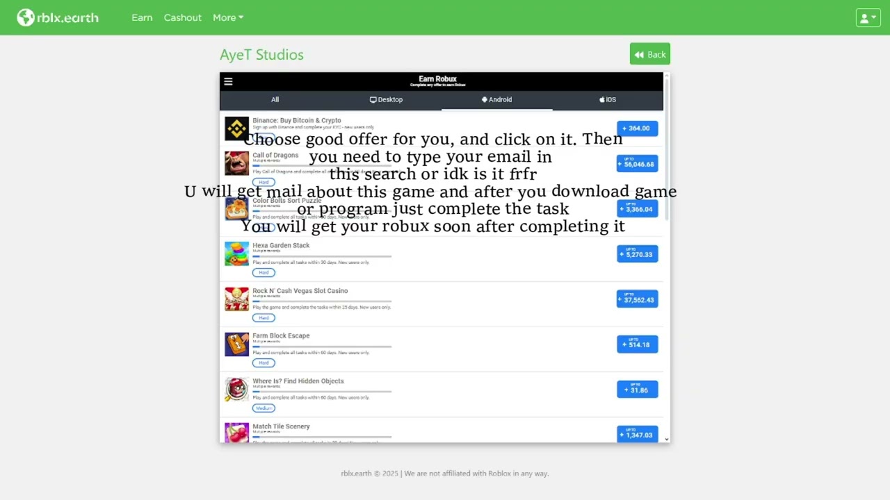 THIS IS THE BEST WAY TO EARN ROBUX FOR FREE!  rblx earth