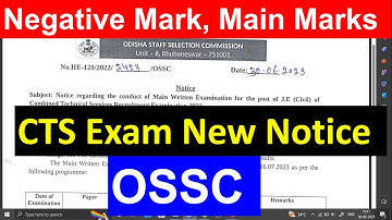 OSSC CTS EXAM NOTIC | IMPORTANT | #ossc #osscexam