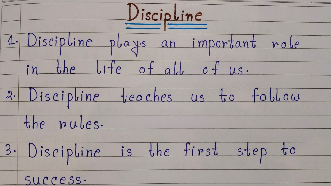 discipline essay 10 lines