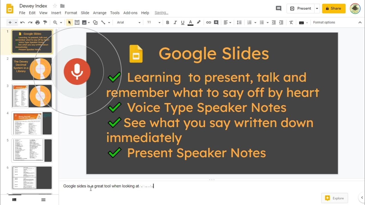 Google Slides Voice Type Speaker Notes to Practice a Presentation