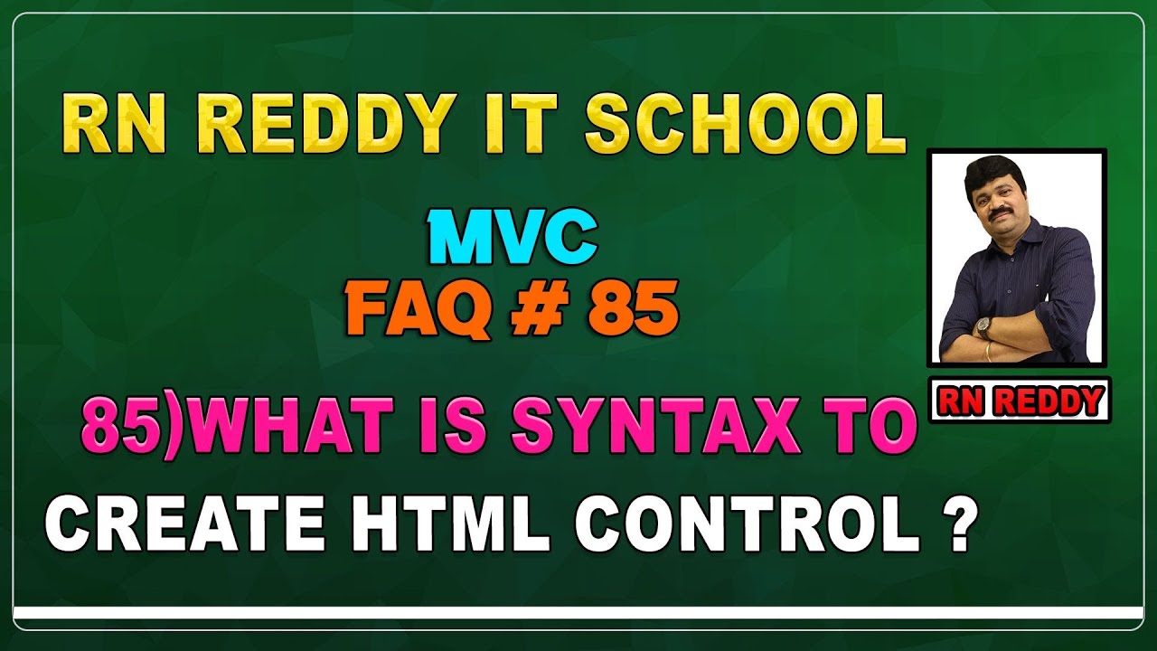 MVC FAQs#85What is syntax to create HTML control? - YouTube
