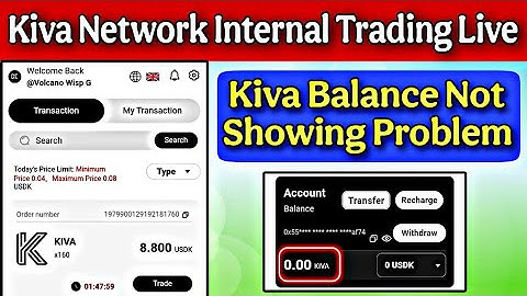 Kiva Network Internal Trading Live | Kiva Balance Not Showing Problem | Kiva Network New Update
