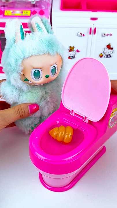 Satisfying with Unboxing & Review Miniature Labubu Toilet Set Toys | ASMR Videos #labubu #poop