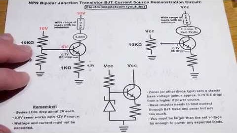 Transistor circuit 6 2N2222 NPN Bipolar Junction Transistor BJT Constant Current Source