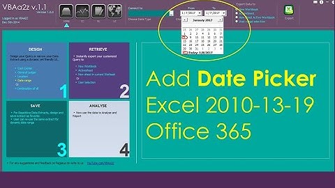 Excel UI Design - How to add Date Picker or Calendar to Excel Form