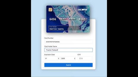 Card details form using kony visualizer