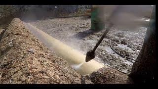 Logs debarking with high pressure cleaner
