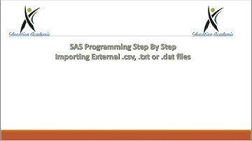 SAS Programming StepByStep-Importing .csv, .txt, .dat External Files