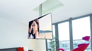 Support TV au plafond en portefeuille avec descente et pivotant - Flip 900
