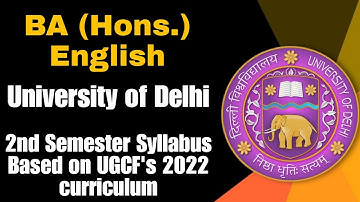 BA English Honours Syllabus 2023 || Based on NEP 2020 | UGCF 2022 New syllabus curriculum | DU SOL