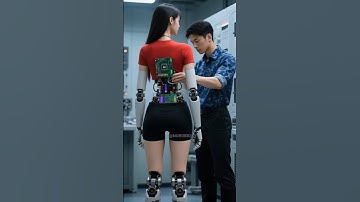 Replacing the back circuit chipset of a female humanoid robot #robot #humanoid #ai