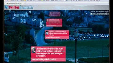Twitterfountain - Twitter/flickr mashup