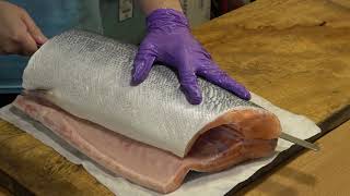 How to fillet whole salmon for Salmon donburi