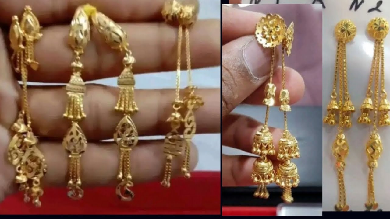 GOLD EARRING DESIGN WITH PRICE  YouTube
