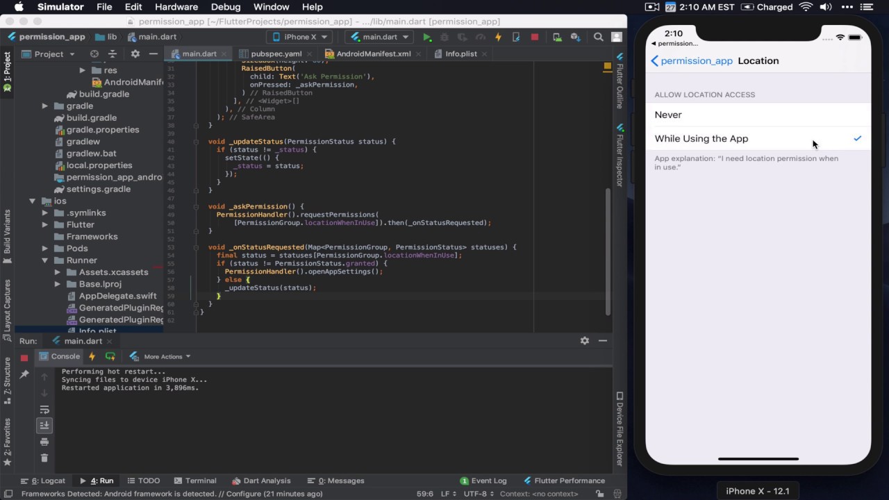 Flutter for the Impatient - 8 - Ask Location Permission at Runtime ...