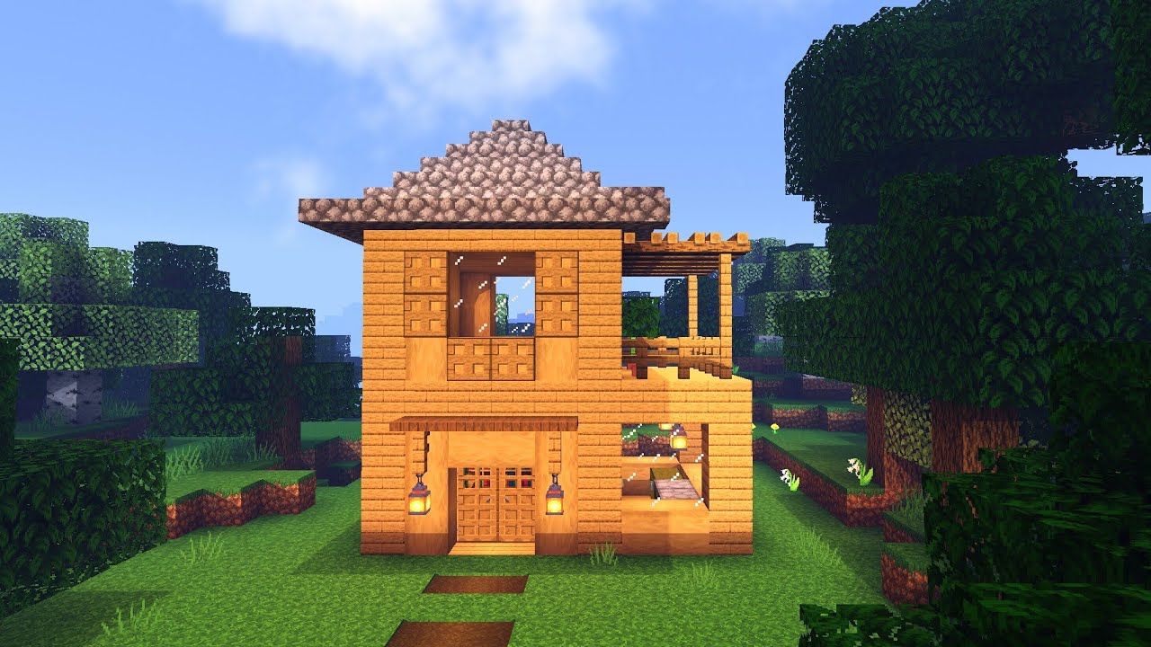 ⚒️ Minecraft Tutorial | How To Build a Survival Wooden House - YouTube