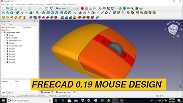 FreeCAD 0.19 mouse design using part and part design workbench